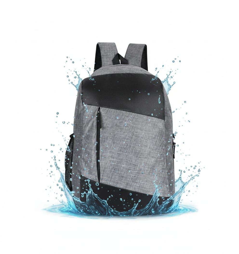 first look 15L Laptop Backpack for Men & Women with Bottle Pocket | Padded Shoulder Straps, Multi Compartments | Durable Fabric Construction | Ideal for Travel & College Bag | Grey-picture-22