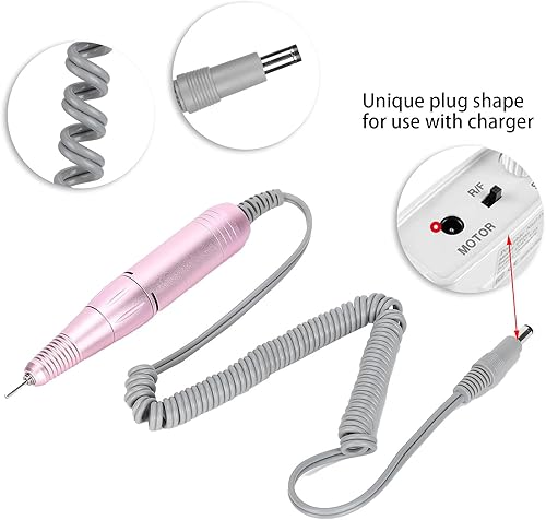 Miniatura 7 de Mango de repuesto para taladro de uñas, 30000 rpm, máquina de taladro eléctrico de uñas, máquina pulidora de uñas, pieza de mano para manicura y