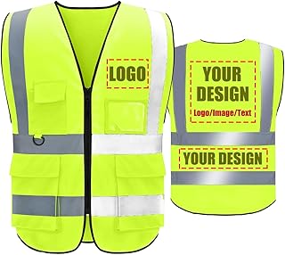 Custom Logo Vest, Personalized Safety Vest, High Visibility Safety Vest With Custom Logo Class 2 Reflective Work Vest, Meets ANSI/ISEA Standards