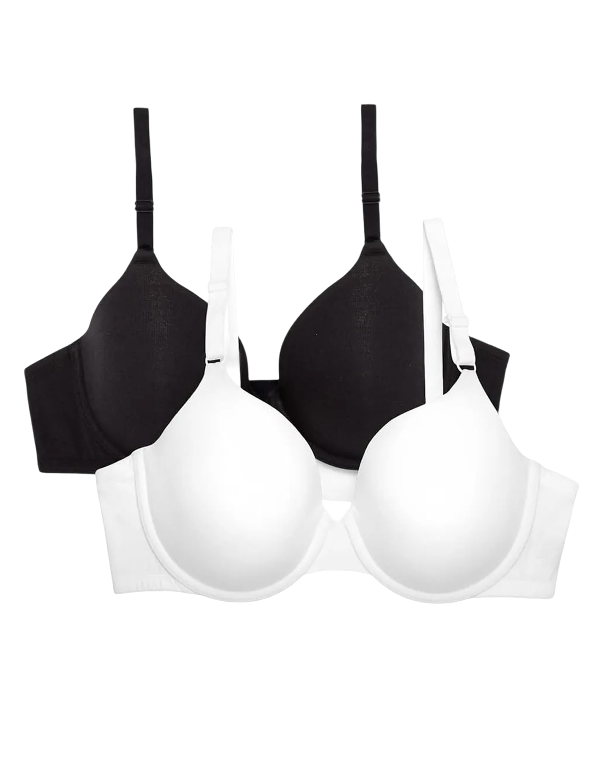 Fruit of the Loom Women's T-Shirt Bra, White/Black Hue, 36C
