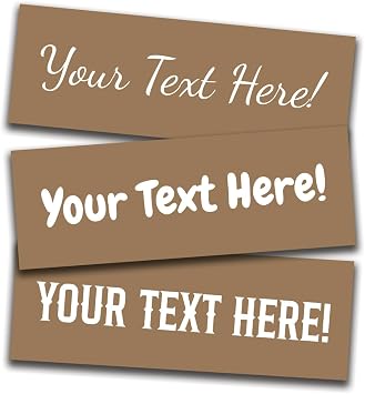 Custom Bumper Stickers - Customizable Personalized Bumper Stickers - 12 Fonts - 14 Background Colors - 3 Sizes to Choose from Brown, 3 x 10 Inches