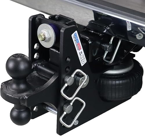 Shocker HD Max - Enganche de aire negro con bola combinada, se adapta a bolas de enganche negro de 2 pulgadas y bolas de 2-516 pulgadas