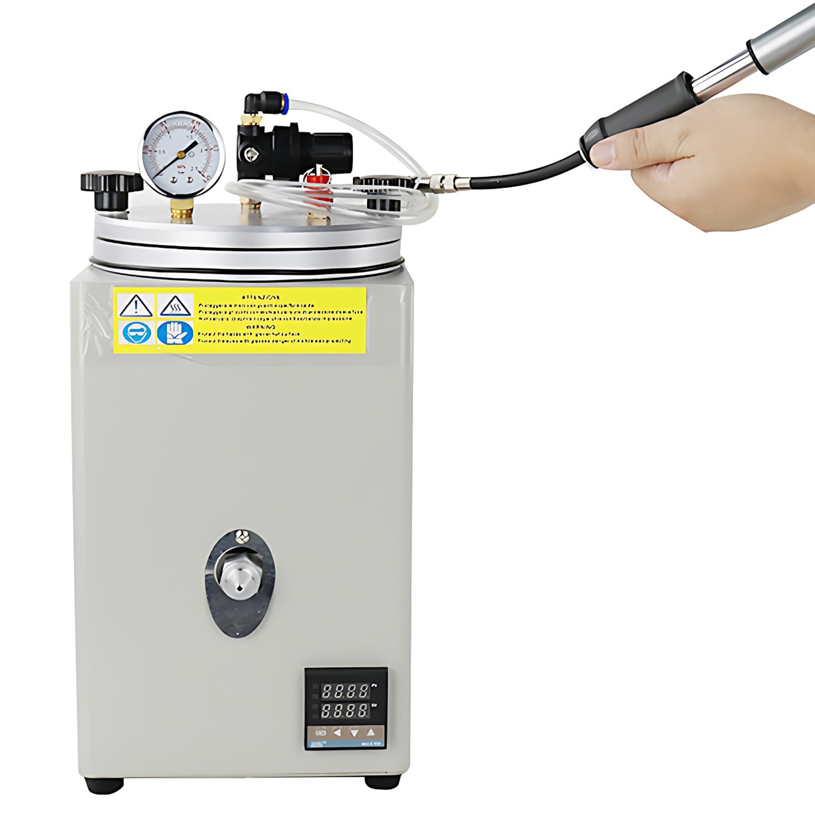FHRKA CNAOHGHN Digital Vacuum Casting Machine, Pump Injection Wax Machine with Pressure Gauge and Pump Handle (110V)