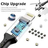 Vista 2 de [Certificado Apple MFi] Cargador de iPhone de carga rápida, paquete de 3 cables Lightning de 3 pies, cable de carga de nailon trenzado para iPhone