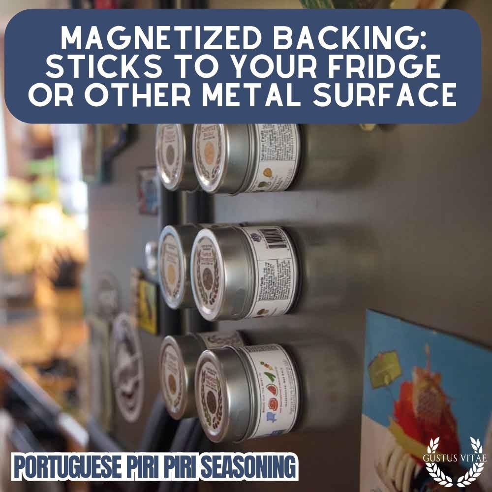 Portuguese Piri Piri Fire Seasoning | Gourmet Spice Blend | Non GMO, All Natural | Handmade in Small Batches in USA | Artisanal Seasoning Mix | Magnetic Tin | GLP-1 Friendly | Sustainably Sourced Rub | Ultra Premium | Gustus Vitae | #790