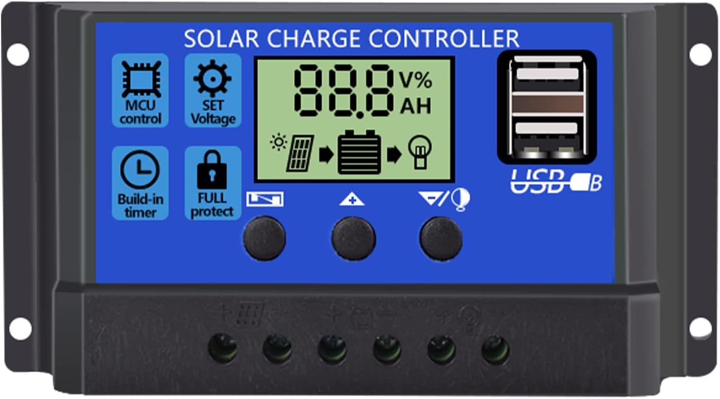 Amazon | ソーラーチャージコントローラー 20A 12V/24V LCD 充電