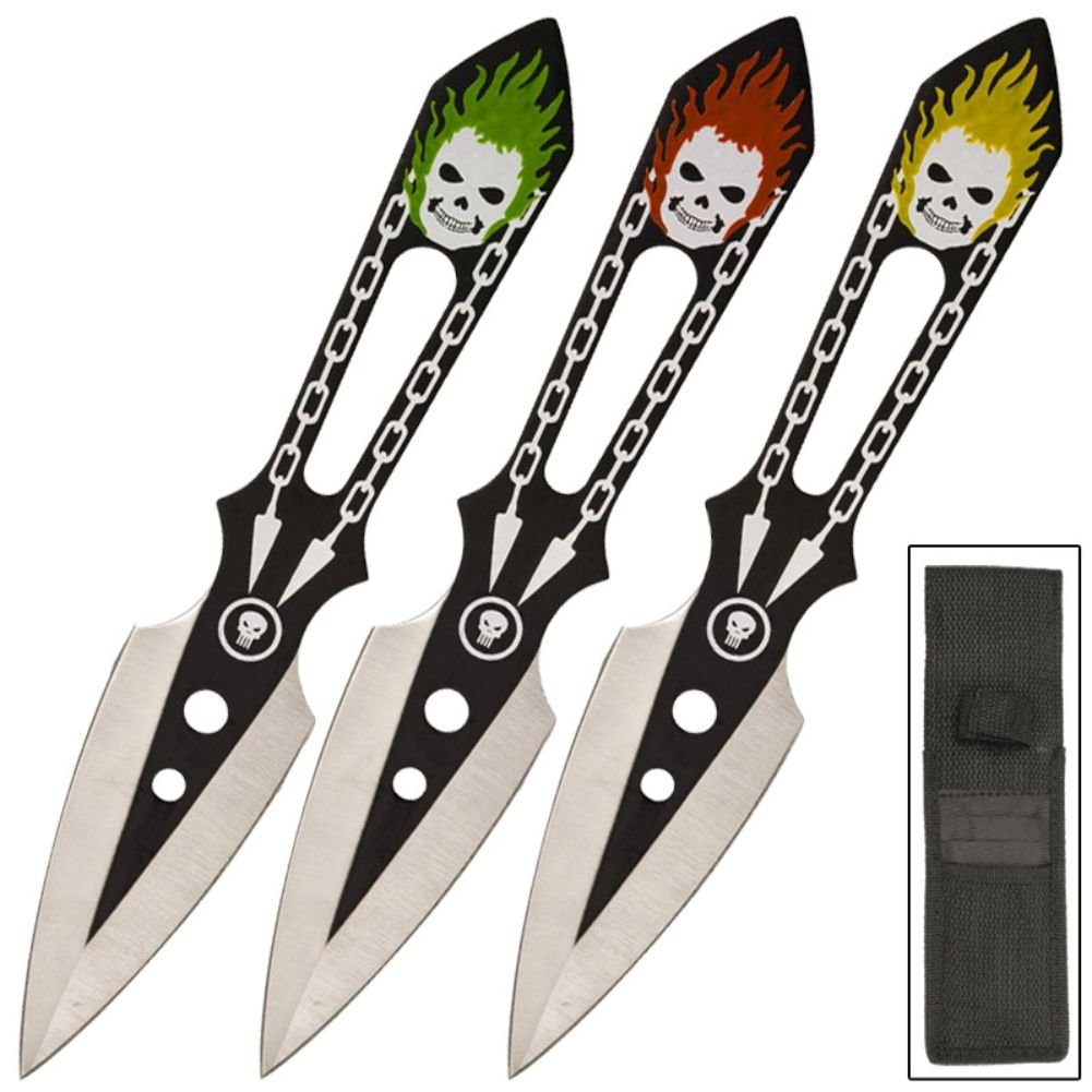 3 Pc 8-1-2 in Viscous Cycle Throwing Knives