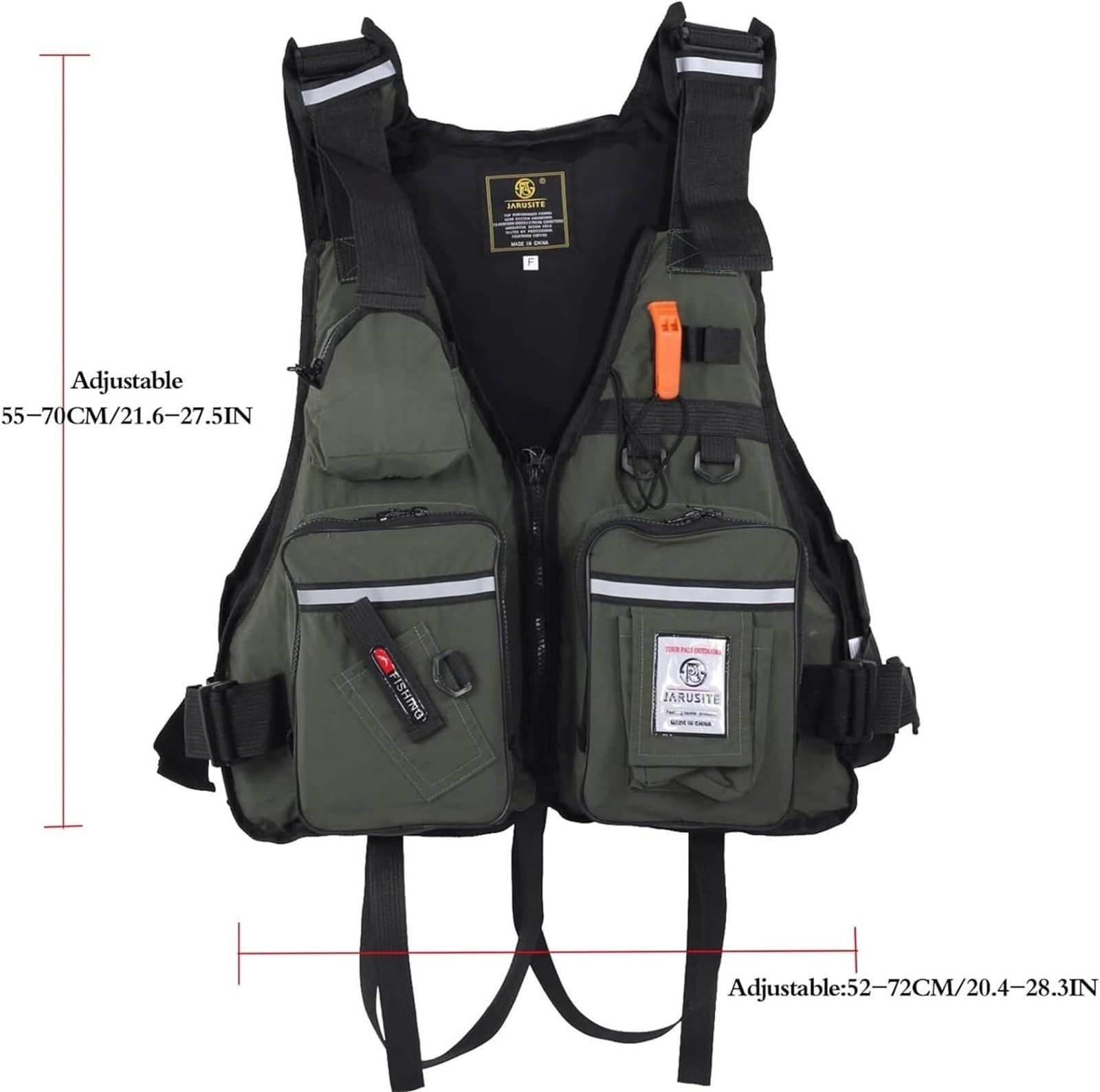 Gilet da Pesca in Maglia Traspirante Attrezzature di Sicurezza per Adulti | Kayka Giacca Oxford Mesh Gilet da pesca con schiuma EPE per kayak, cinghie regolabili e strisce riflettenti