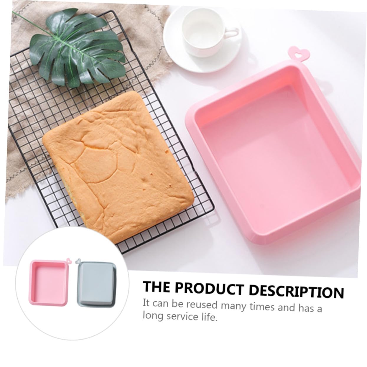 Molde Rectangular de Silicona para Hornear, 2 Piezas | Rosa y Azul, Reutilizable Desmoldeo Rápido, para Gelatina y Cubitos de Hielo