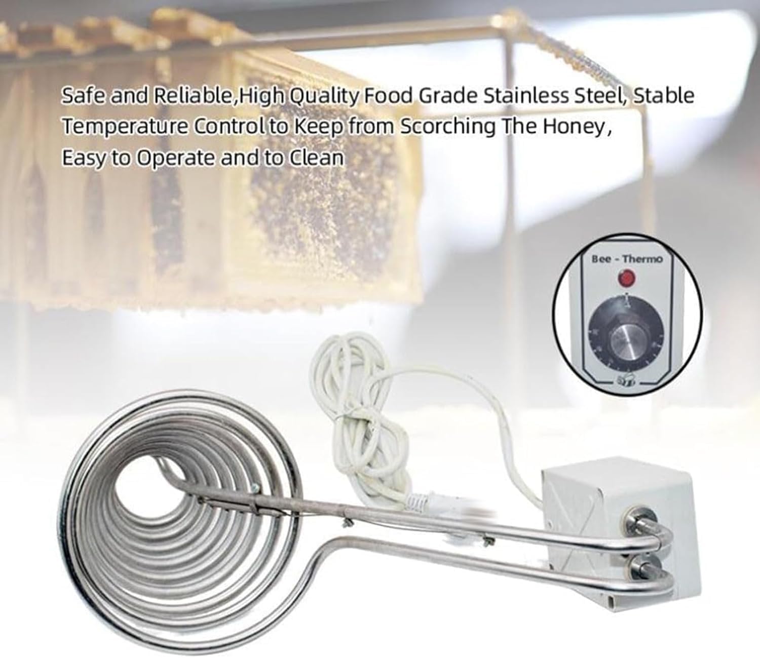 Chauffage à la cire d'abeille – Melter à miel réglable avec contrôle de température 30–80 ℃ pour apiculteurs électriques et apiculteurs, parfait pour le traitement de la cire et l'extraction du miel