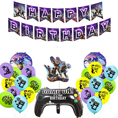 FLYFLY Décorations de fête d'anniversaire de Pirate, thème de Jeu vidéo thème bannière Anniversaire décoration fête pour la décoration de fête à thème Jeu, Convient pour la Maison Cover