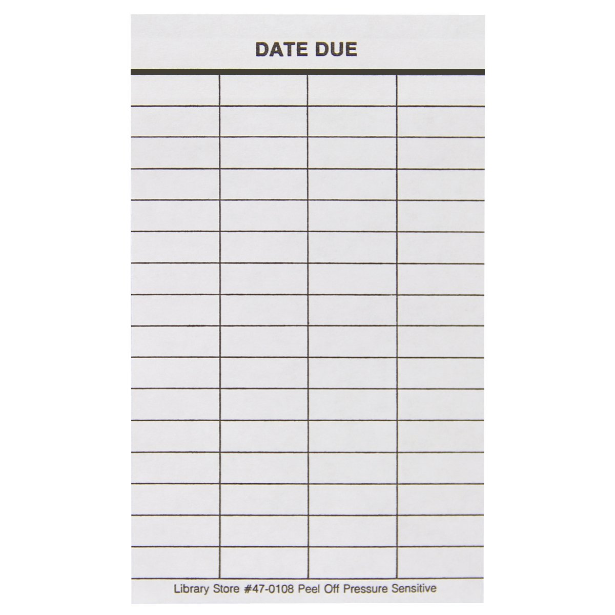 Peel And Stick Due Slips The Library Store Date Due Slips - 4-Column ...