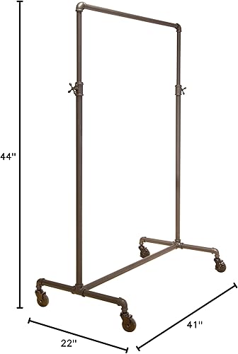 Miniatura 2 de Only Mannequins® Pipe Series - Perchero de ropa con ruedas de estilo de ballet ajustable de 2 vías, color gris antricita