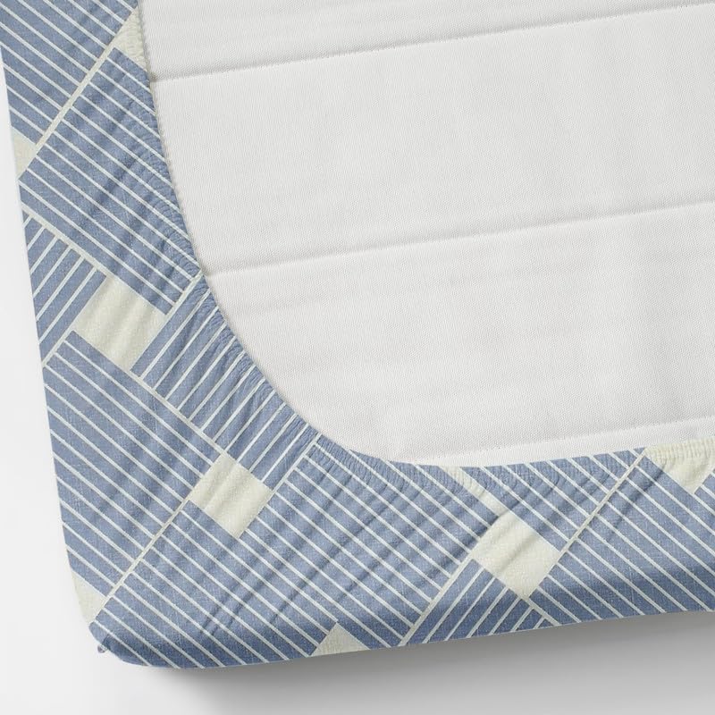 Image of NHD HOME Pure Cotton All Round Elastic Fitted Bedsheets for Double Bed with 2 King Size Pillow Covers 220 TC Supersoft |Wrinkel Free Bed Cover Size - 72x78+10 inches, Grey & White