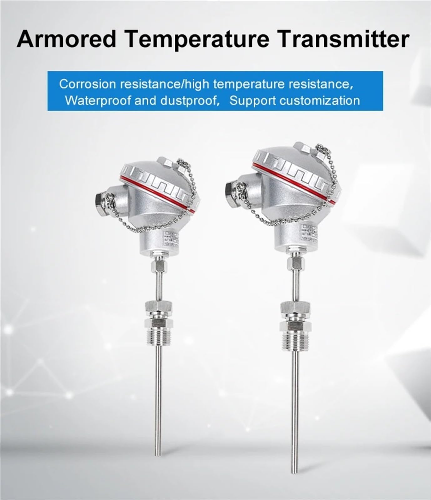 Termopar blindado PT100 J Transmisor de temperatura tipo K M20X1.5 Resistencia térmica TC RTD Sensor 4-20ma 0-5V RS485 (0-120 d4-20mA-L250mm)
