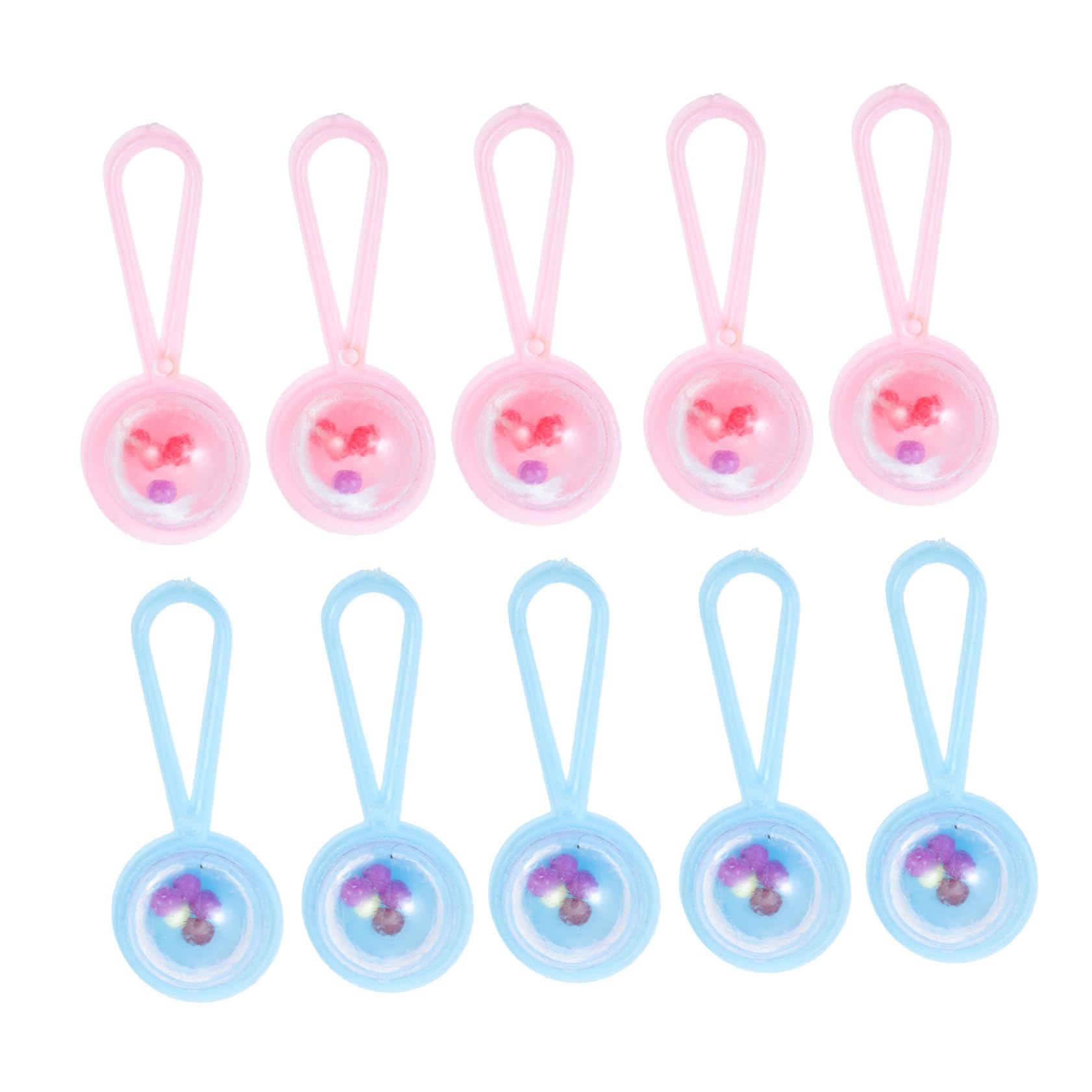 48pcs Baby Shower Mini Rattle Hand Bell Rattle Table Decorate Little Bell Rattle The Bell Baby Shower Rattles Wire Baby Shower Favor Charms Spread Decorations Toy Infant Toys