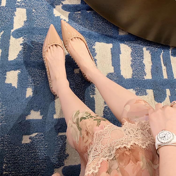 Studded Ballet Flats for Women Pointed Toe Rivet Flats Slip On Comfortable Dress Shoes Casual Formal Wedding Ballerina Shoes4