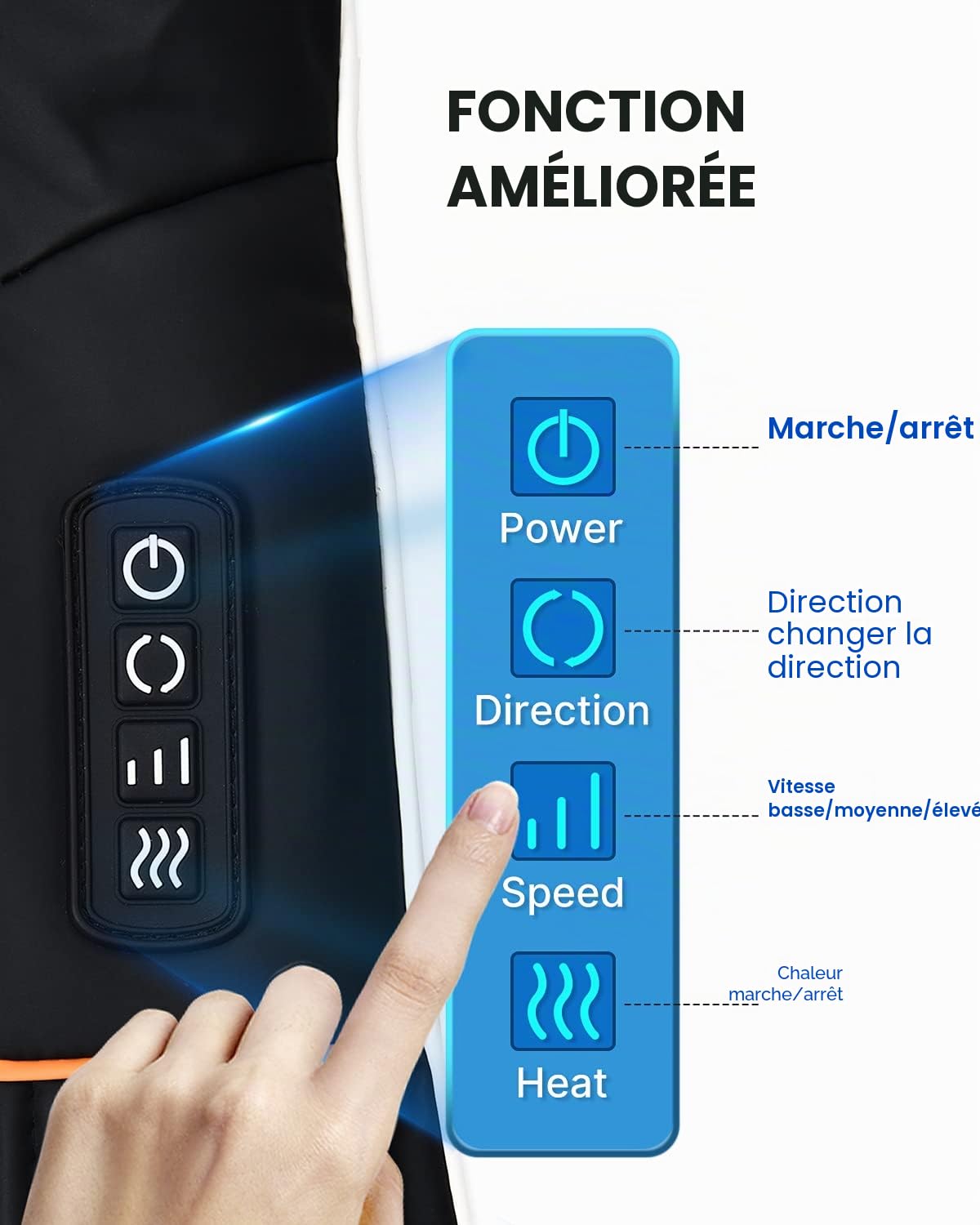 RENPHO Masseur Cervical, Appareil de Massage Shiatsu, Massage Dos et Cou Épaules avec Chauffage, 3D-rotation Vitesse Réglable, Cadeaux pour Meres Papa Femme Homme
