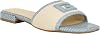 GUESS Womens Tampa Flat Sandal, Light BlueBeige Multi , 5.5