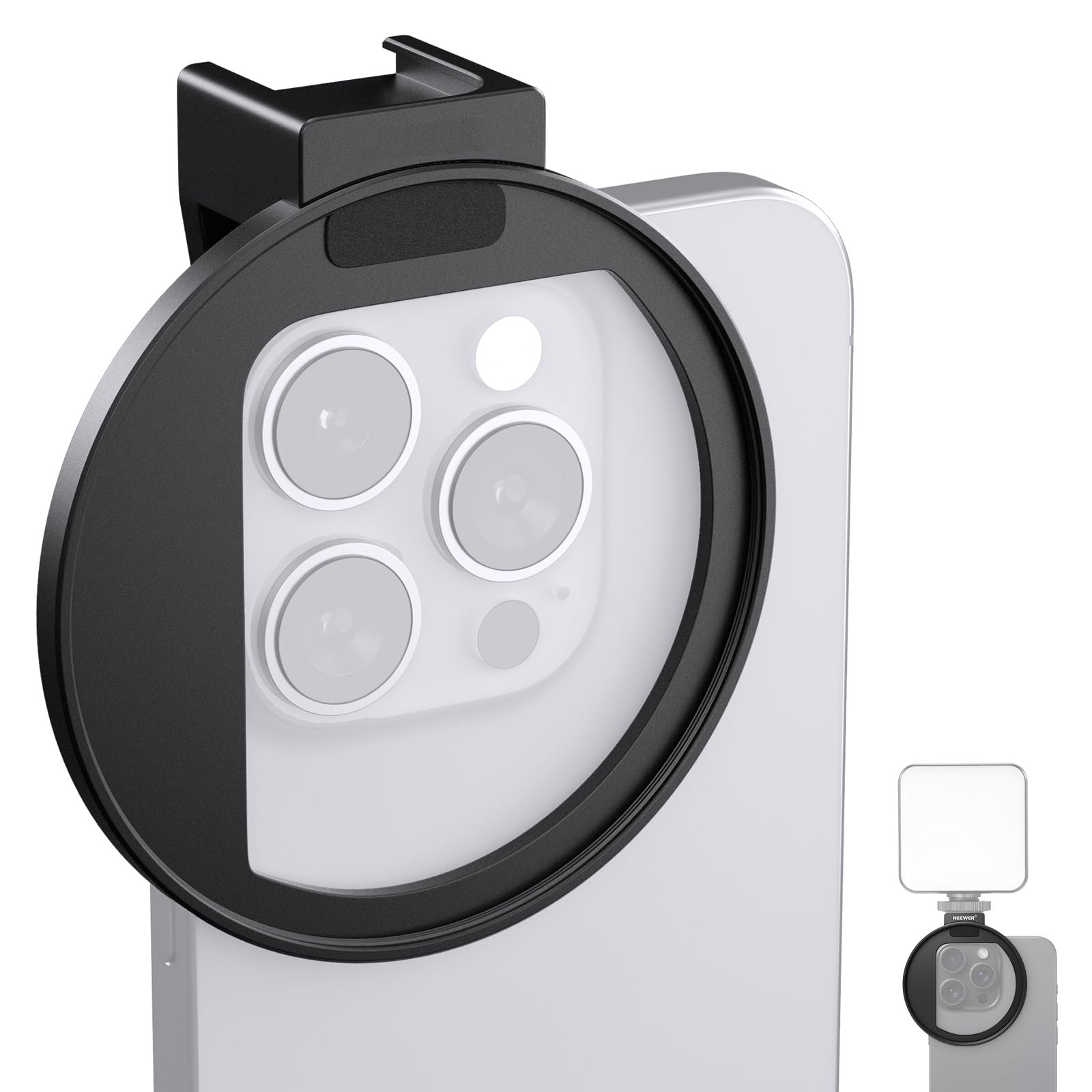 Support de filtre pour téléphone portable de 67 mm, adaptateur de filtre universel, extension de sabot de flash en métal, compatible avec les filtres filetés de 67 mm, pour la photographie de