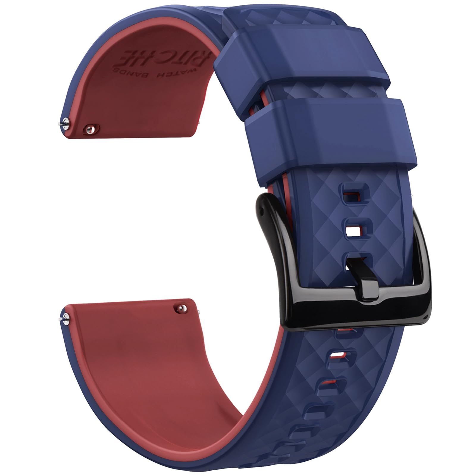 Ritche Christmas Gift Silicone Watch Bands 18mm 20mm 22mm 24mm Quick Release Rubber Watch Bands for Men, White Elephant Gifts, Stocking Stuffers For Men