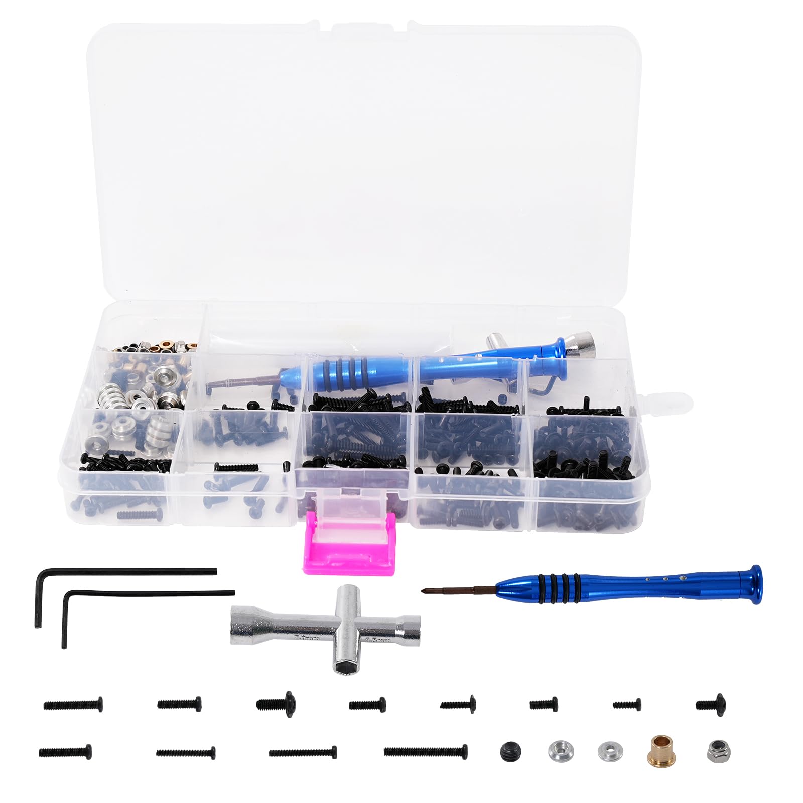 360PCS RC Screw Kit Universal RC Repair Tool Kit Hardware Fastene for 1/12 WPL C14 C24 C34 B1 B14 B24 B16 B36 MN D90 MN99S RC Car