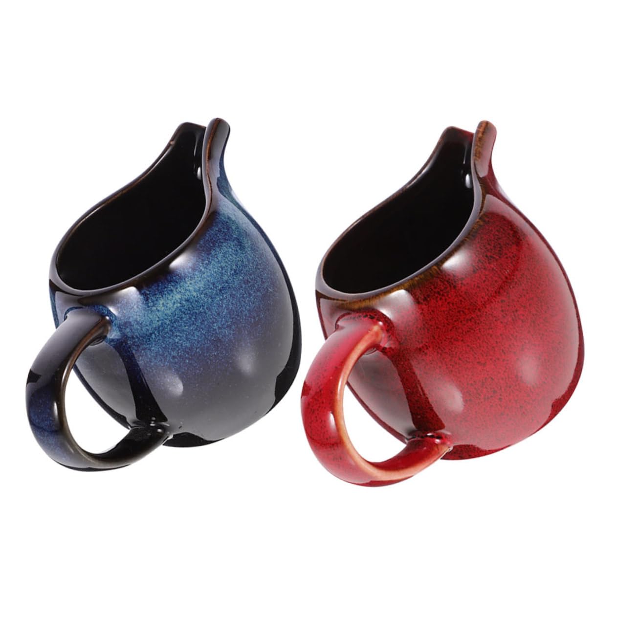 BRIGHTFUFU 2pcs Ceramic Milk Jug Creamer Water Pitcher Multi-use Milk Pitcher Cream Jug Coffee Syrup Dispenser Coffee Milk Dispenser Latte Milk Pitcher Sauce Pitcher Coffee Pitcher Ceramics