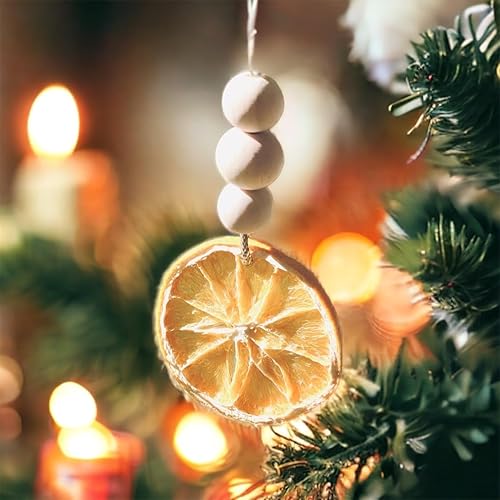 Miniatura 3 de Set of 12 Beaded Orange Slice Ornament Rustic Natural Citrus Dried Sliced Christmas Ornament, Tree Decoration Modern Farmhouse Hygga