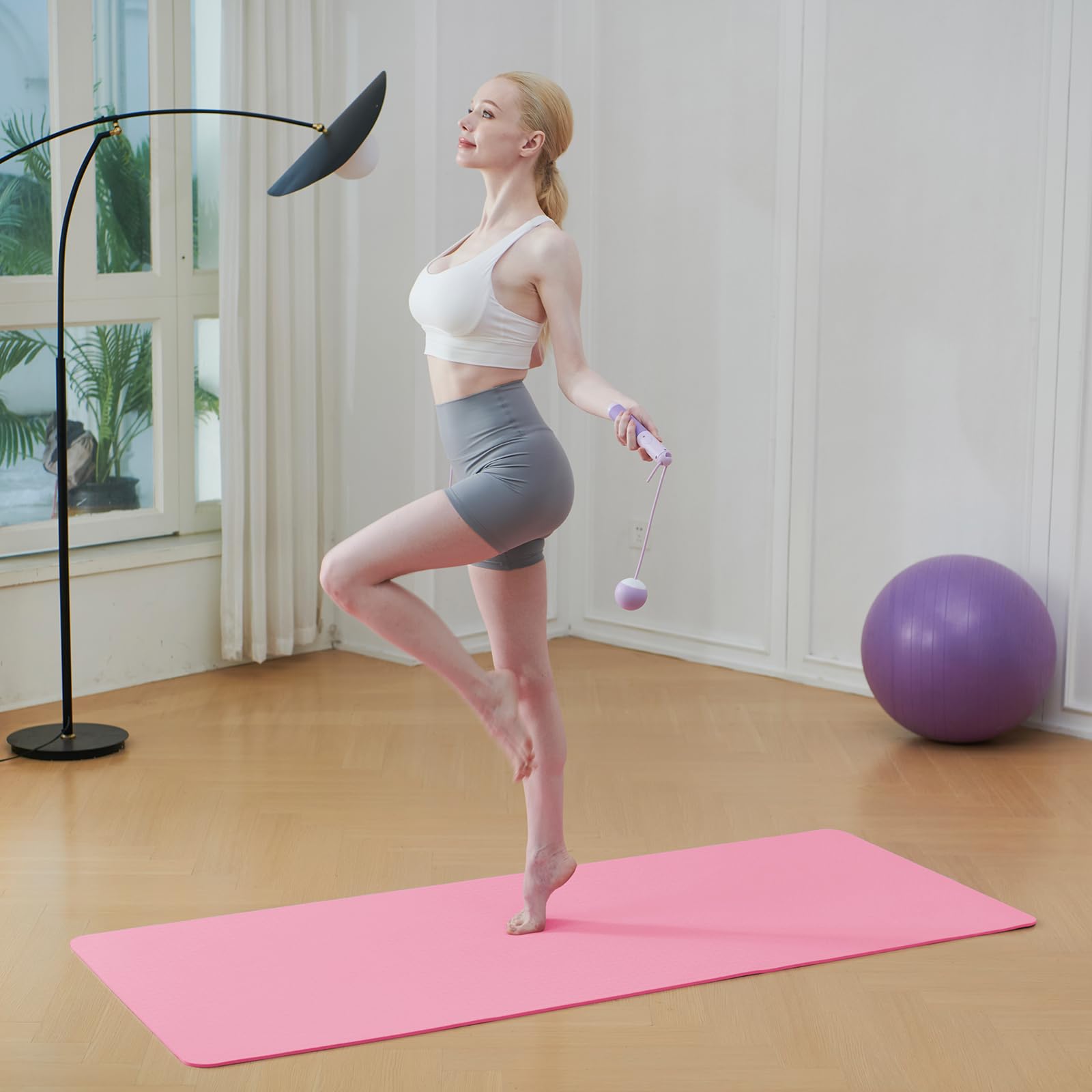 Good Nite Mata do jogi, duża, XXL, mata gimnastyczna, mata sportowa, antypoślizgowa, z termoplastycznego elastomeru poliestrowego, mata treningowa, mata do pilatesu, jogi, pilatesu, treningu, na
