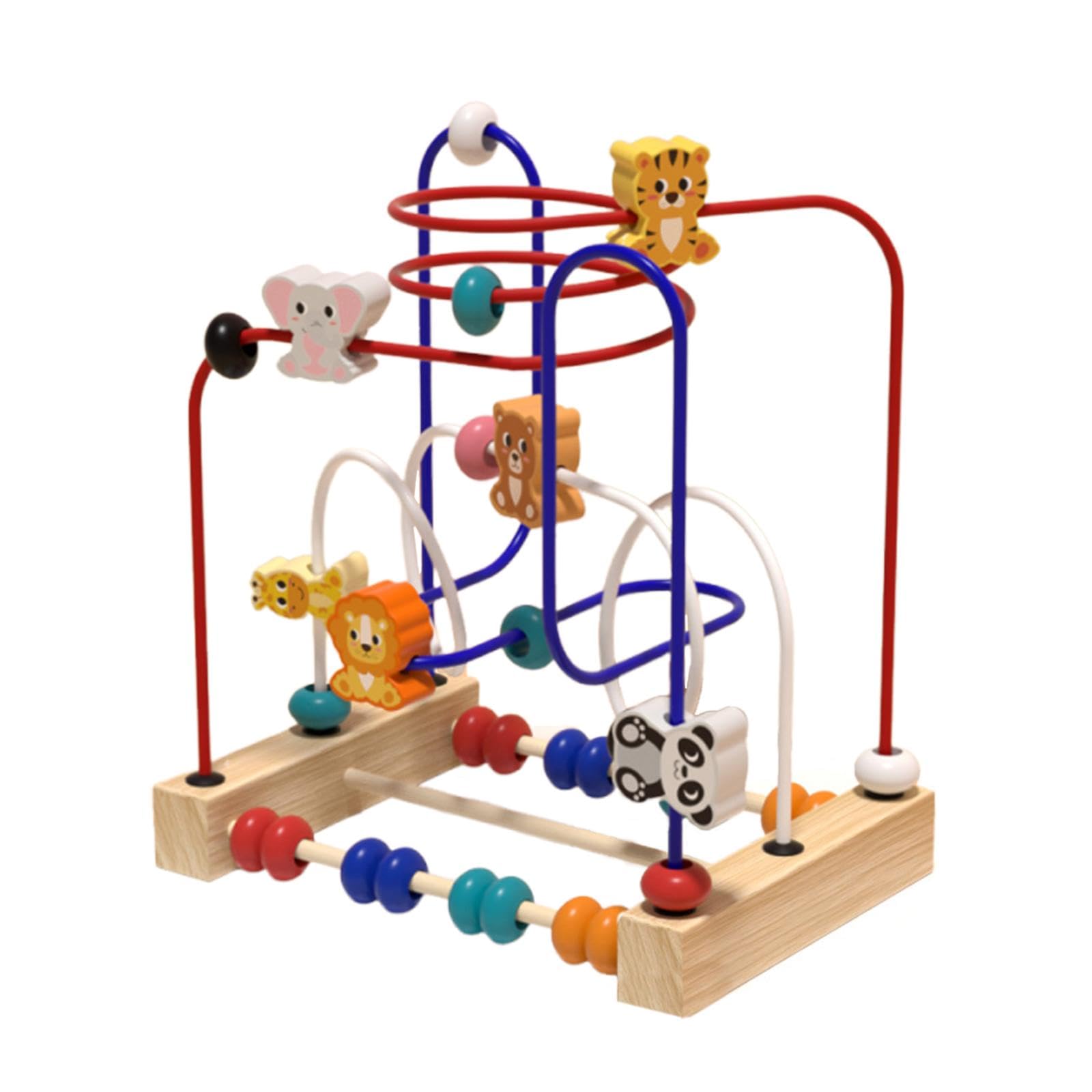 Colcolo Laberinto de Cuentas de Madera, Juguete para Cuentas, Habilidades motoras Finas, Forma y Color, Desarrollo cognitivo para niños y niñas, Regalo, Animales
