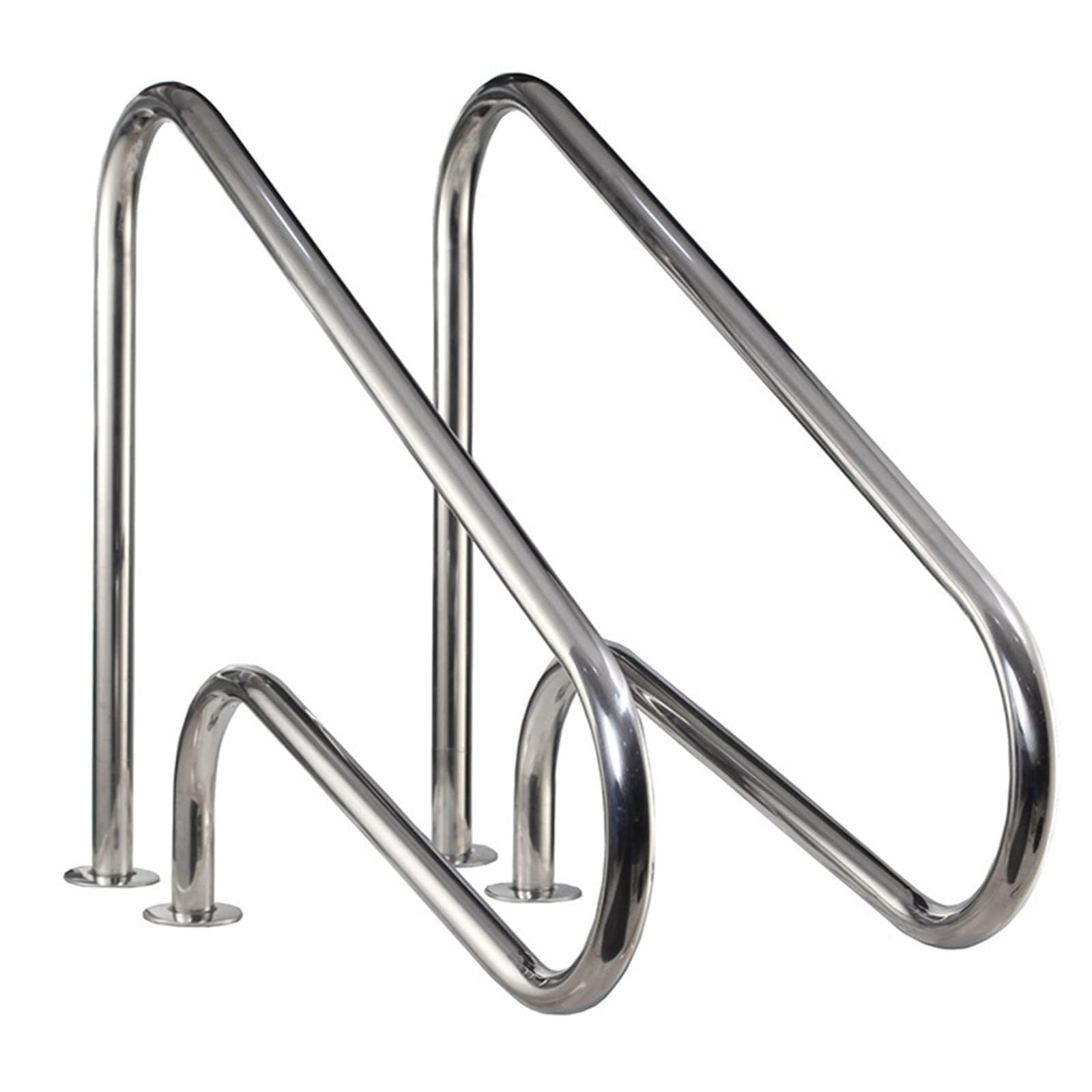 Pasamanos For Piscinas Pasamanos For Piscinas Subterráneas, Acero Inoxidable 304, Capacidad De Carga De 250 Libras, Plateado con Base De Instalación Rápida (Size : Thick 1.2 mm)