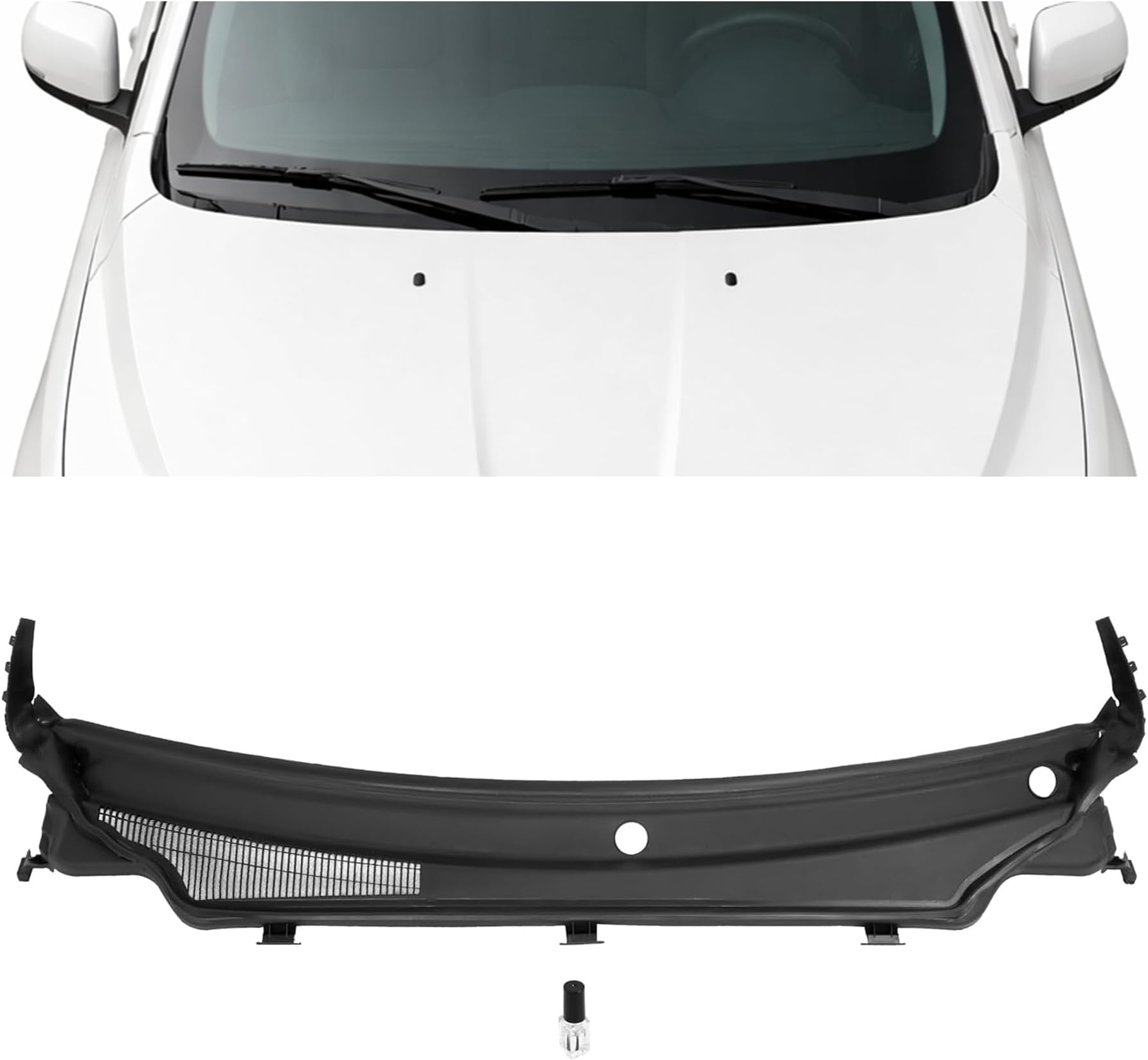 ALMULOO Windshield Wiper Cowl Panel Compatible with 2011-2015 Jeep Grand Cherokee Replacement for 55079197AH CH1271101 Air Inlet Grille Window Panel Cowl Cover Plastic Black