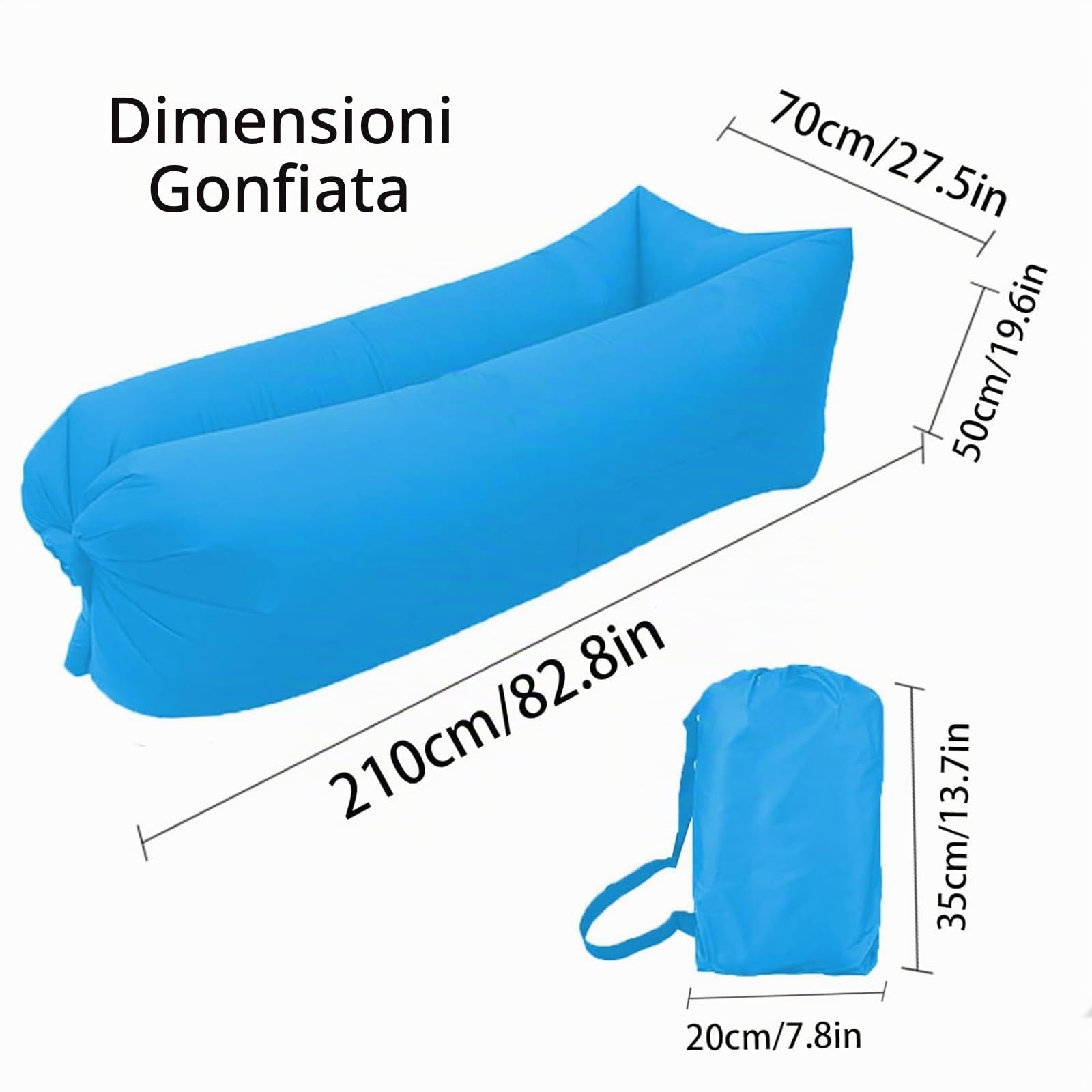 Divano Gonfiabile, Sdraio Air con Pacchetto Portatile, Divano ad Aria Air Campeggio per Viaggi, all'aperto, Campeggio, Escursionismo, Piscina e Feste in Spiaggia