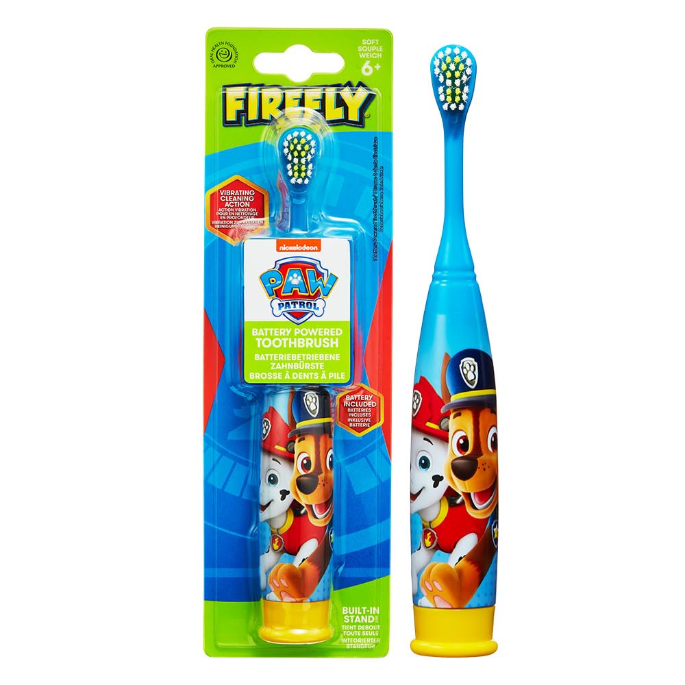 Firefly Paw Patrol Turbo Power Toothbrush – Chase & Friends Rescue Smiles– 1 Count Blue