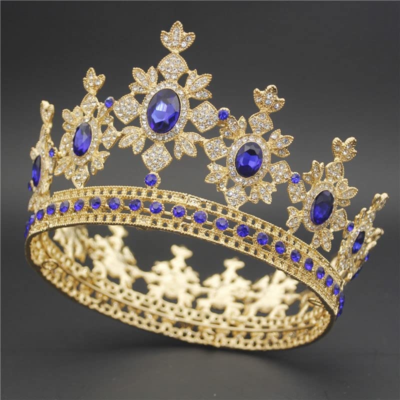 Biżuteria do włosów Diadem z koroną dla kobiet Moda Kryształowa Tiara Korona na ślubne akcesoria do włosów Diadem królewski królowej ślubnej Biżuteria do włosów Diadem i korony ślubne Panna młoda,