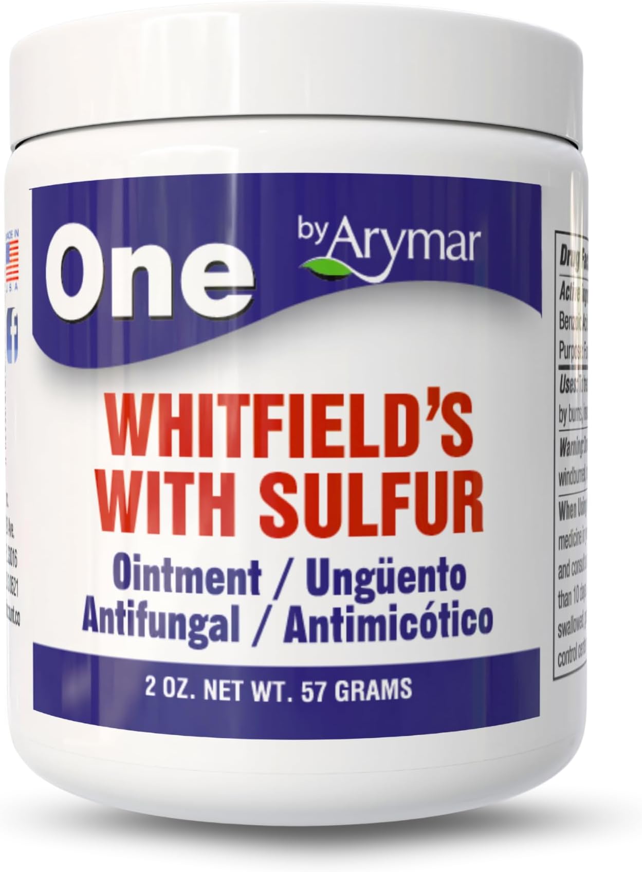Arymar Whitfield’s Ointment – 6% Benzoic Acid & 3% Salicylic Acid Skin Treatment, 2 oz