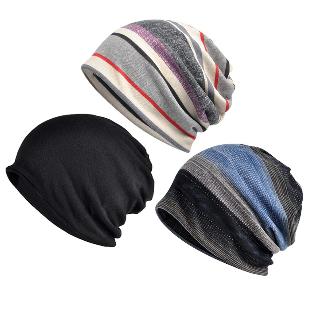 Women Chemo Hat 3 Pack Beanie Cap Scarf Turbans Hat Gatsby Cancer Head Wraps