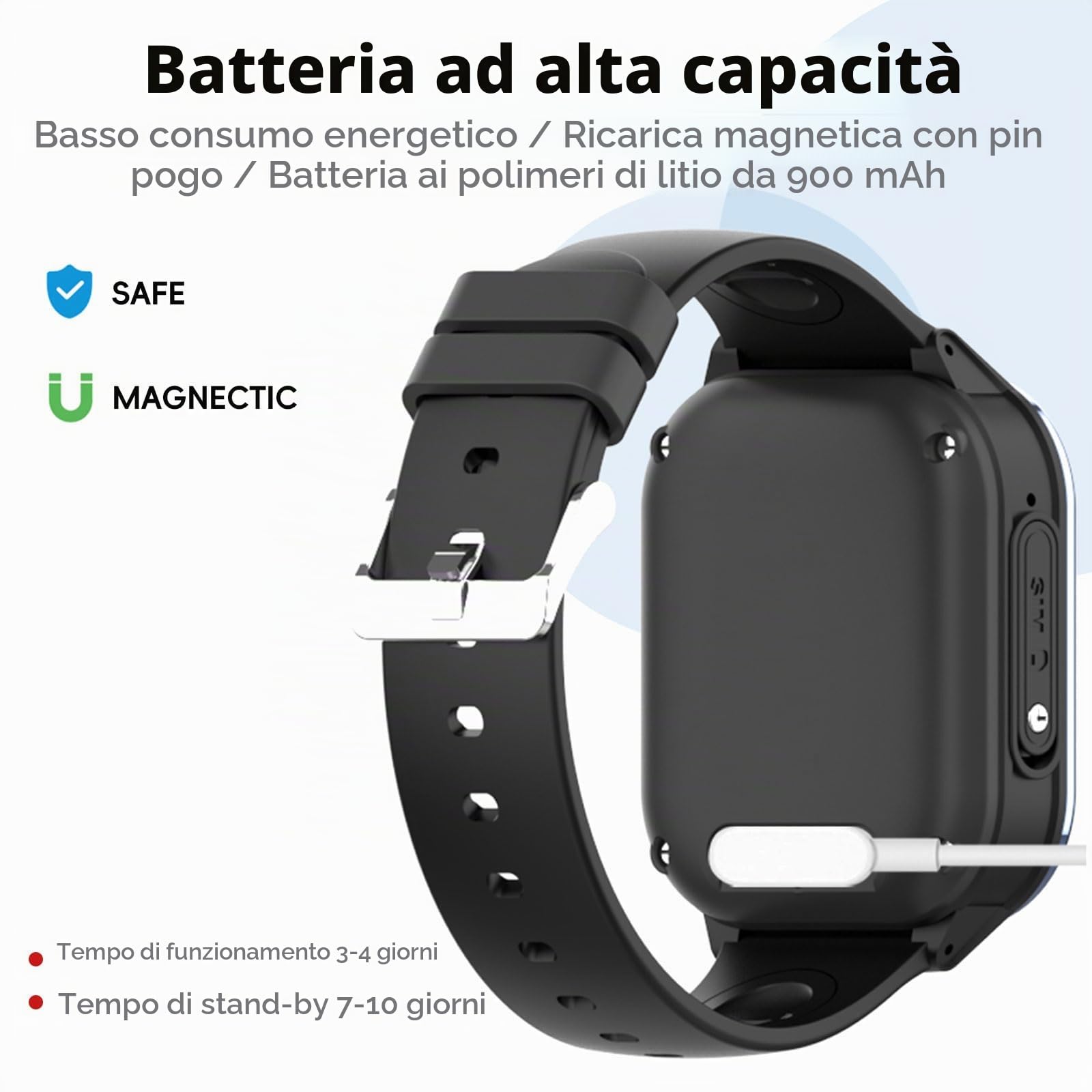 PTHTECHUS Orologio GPS, 4G Smartwatch con Videochiamata, 900 MAh, Orologio Bambino WIFI/Bluetooth, Con Immagini e Messaggi Vocali, SOS Contapassi Musica, Adatto Bambini Sopra i 5 Anni, Rosa tenue | 900 mAh Smart Watch GPS/WIFI/Bluetooth, contapassi, calor