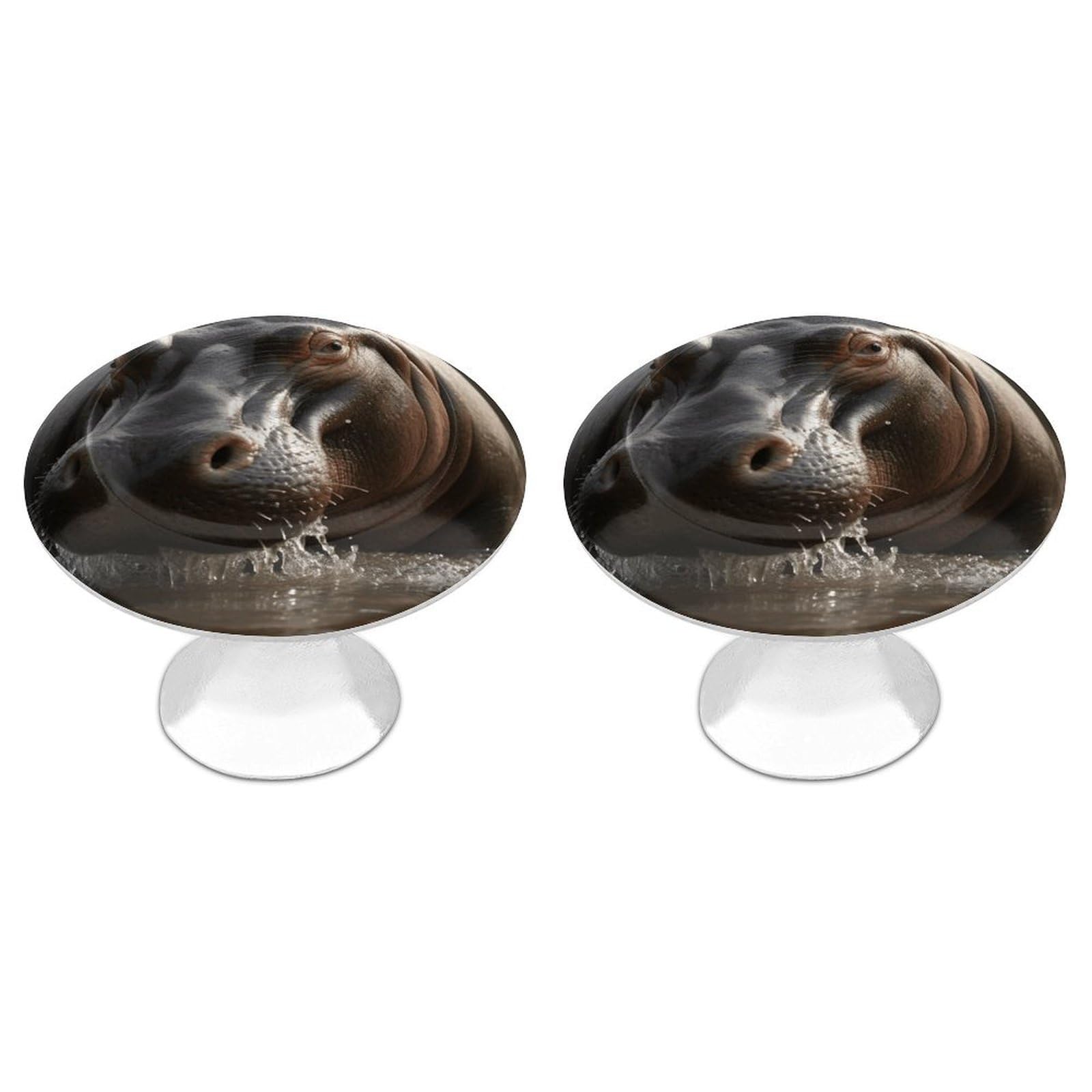 Vstadank Style Hippo Drawer Pulls Sturdy Stainless Steel Door Handle Round Cabinet Knobs Fashion Dresser Drawer Knobs Door Pulls Exquisite Cabinet Handles Furniture Pull 2Pcs