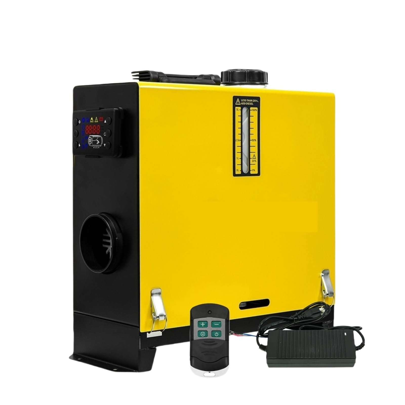 Nagrzewnica Powietrza Diesel 8 KW, Ogrzewanie Postojowe 12 V/24 V Z Wyświetlaczem LCD, Pilotem, Szybkie Nocne Do Garażu Dla Ciężarówek I Łodzi Łatwy w instalacji(No power adapter)