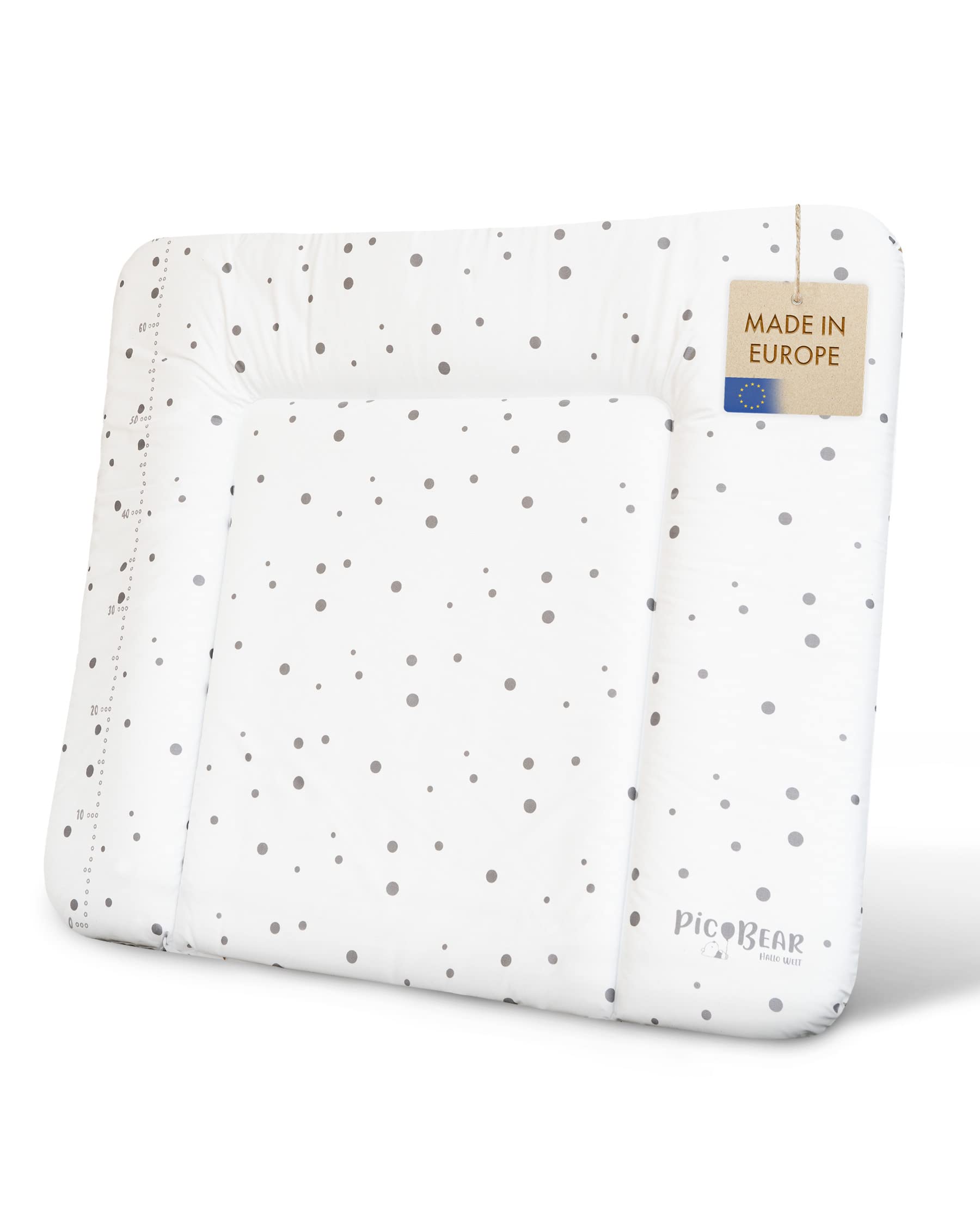 pic Bear Wickelauflage - hochwertige OEKO-TEX Wickeltischauflage - pflegeleichte Wickelunterlage - Auflage Wickelkommode - 85 x 72 cm - Punkte weiß-anthrazit