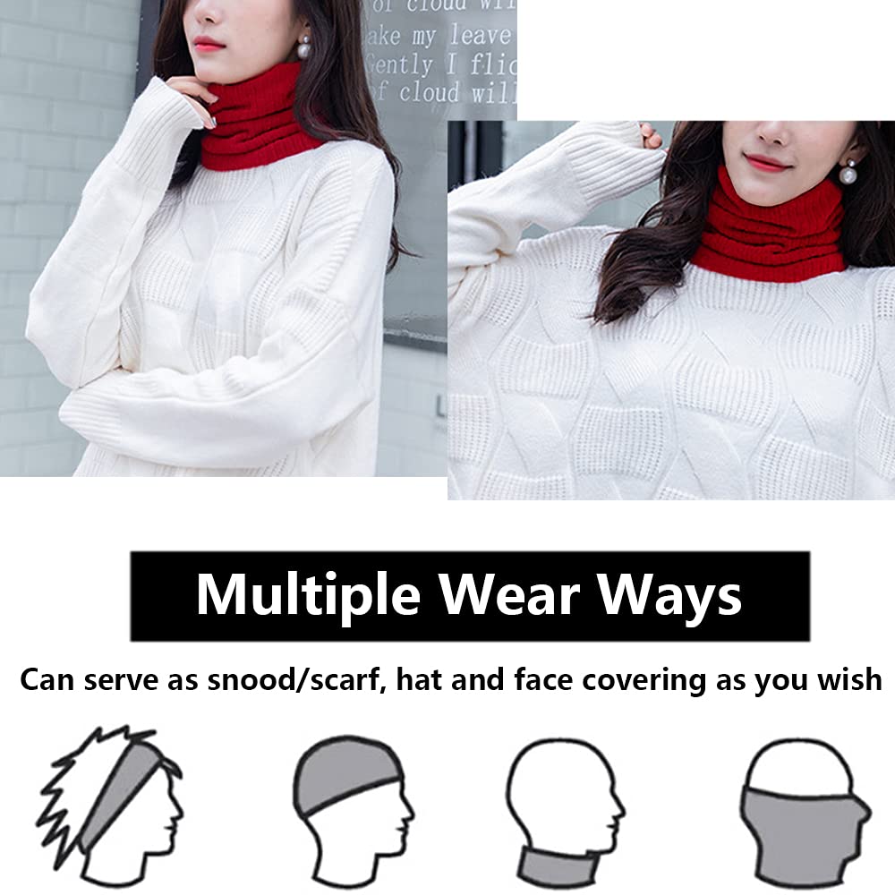 ehsbuy Scaldacollo In Pile Scaldacollo Termico Sciarpa a Cerchio Lavorata a Maglia Invernale Unisex Spessa Per Sport In Bicicletta