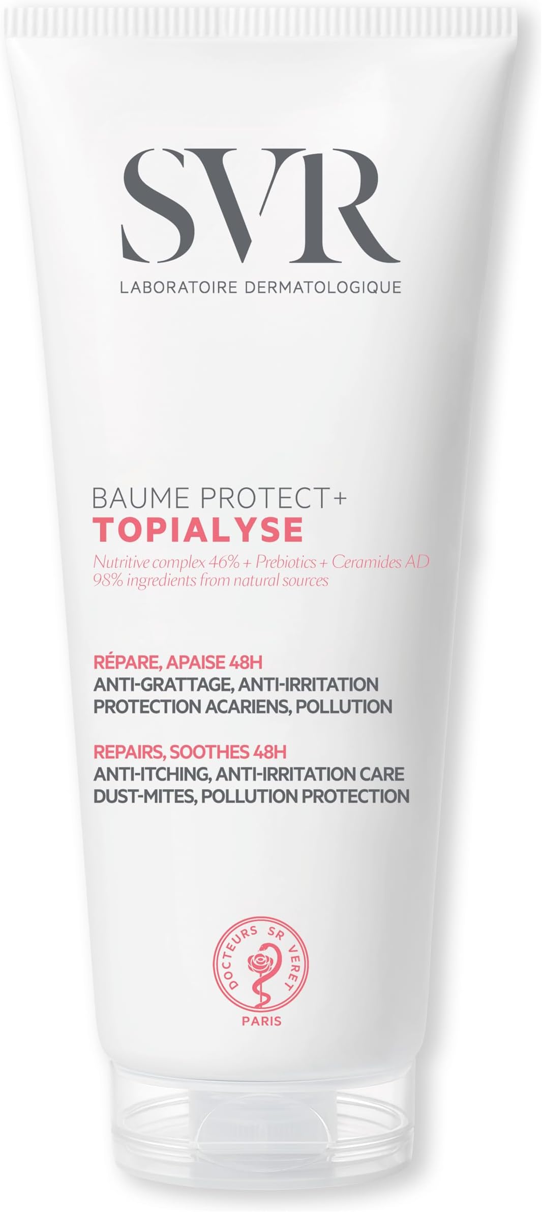 Topialyse Intensive Balm Face and Body - 48hr Moisturizing Soothing Cream to Relieve Itching of Very Dry, Sensitive Skin of Babies, Kids and Adults - Helps to Repair and Protect, 6.7 fl.oz