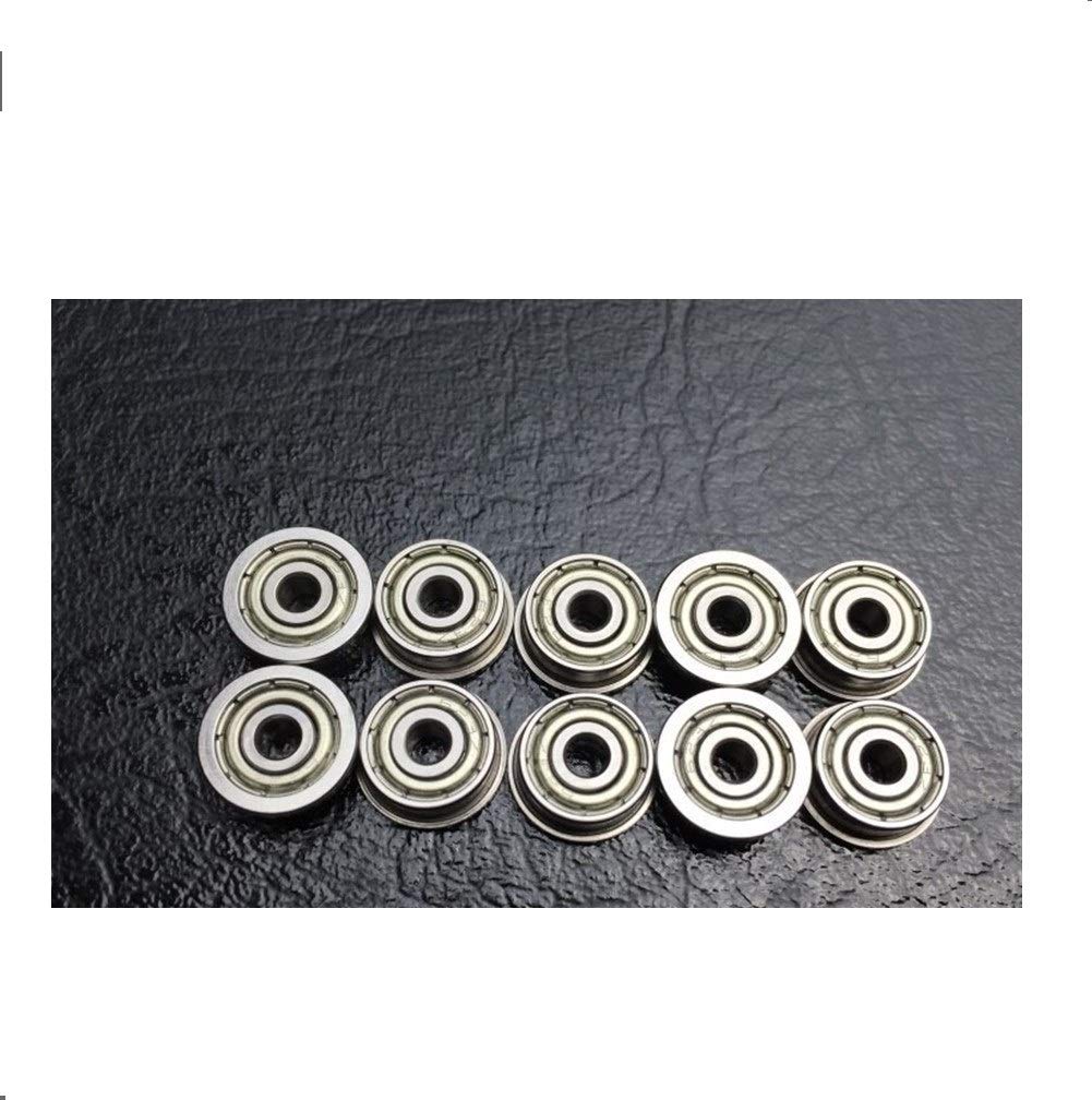 SUOFEILAIMU F634ZZ Flange Bearing 4x16x5 mm Deep Groove Ball Bearing ABEC-1 Precision Bearing (10 PCS) Flanged Ball Bearings F634-2Z F634 Z ZZ