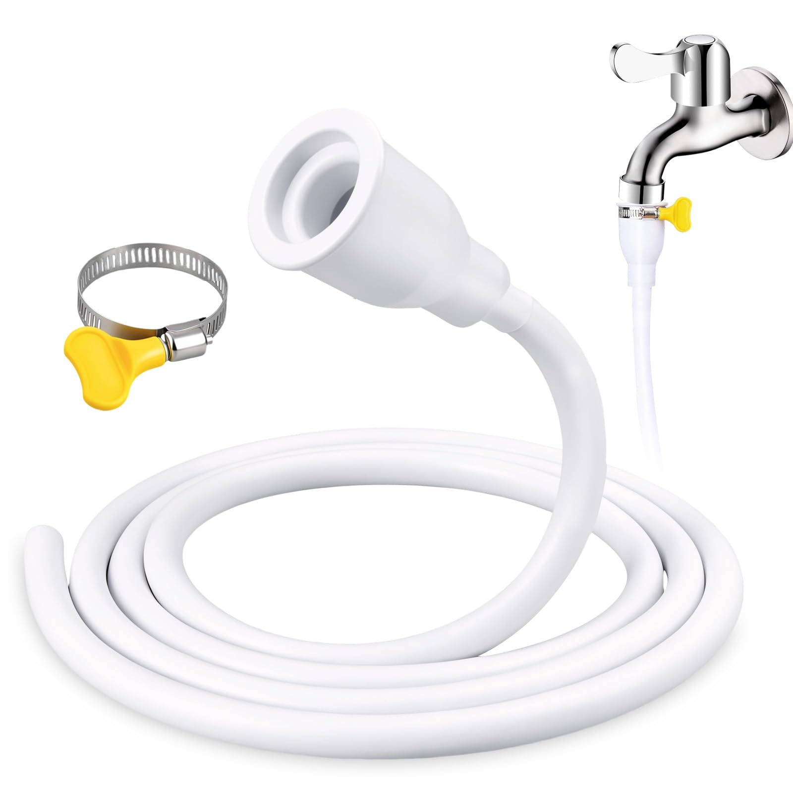 3m/9.84ft Bath Tap Shower Hose Attachment, Sink Hose Rubber Shower Hose for Taps Tap Shower Attachment Adjustable for Sink with Fixing Clamp