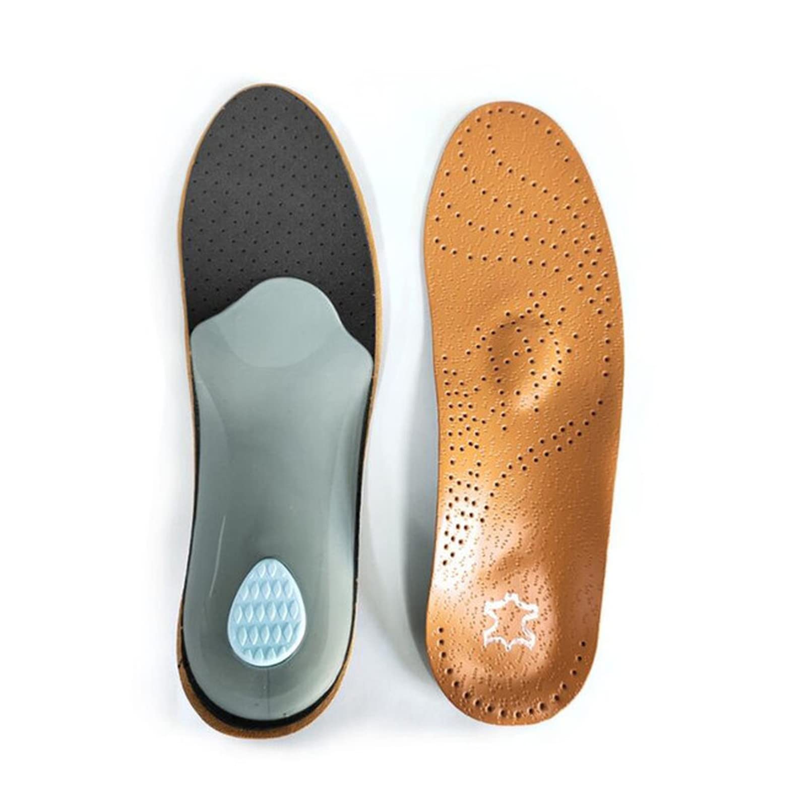 KAYLRE Insoles Leather orthopedic insoles for flat arch support Orthopedic shoe insoles Men's and women's children's O/X leg orthopedic insoles Memory Foam Insoles (Color : 1pair, Size : EU 39-40)