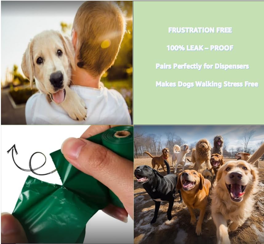 Image of Zinkomens Dog Poop Bags, Lavender Scented, 300 Bags, 20 Rolls, Green (Green)