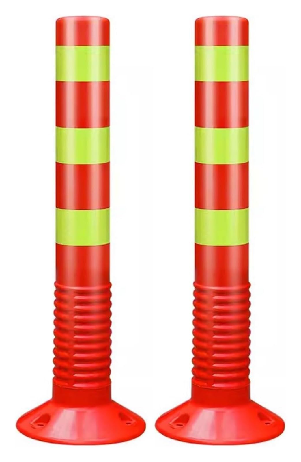 HCZKIUJY Traffic Delineator Post,Safety Warning Column, Parking Cones Traffic Delineator Safety Post for Parks/Garden Pathways/Streets Commercial Flexible Caution Bollard (Red 2 Pack)