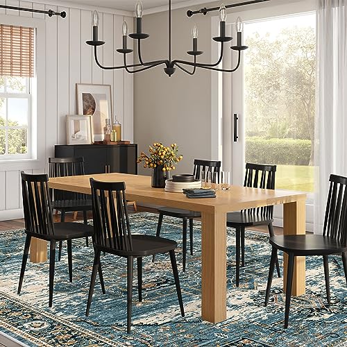 RUUGME Washable 9x12 Area Rugs - Large Rugs for Living Room Stain Resistant Carpet Vintage Rugs for Bedroom with Non Slip Backing Home Decor Floor Decoration Mat (9x12 Blue)