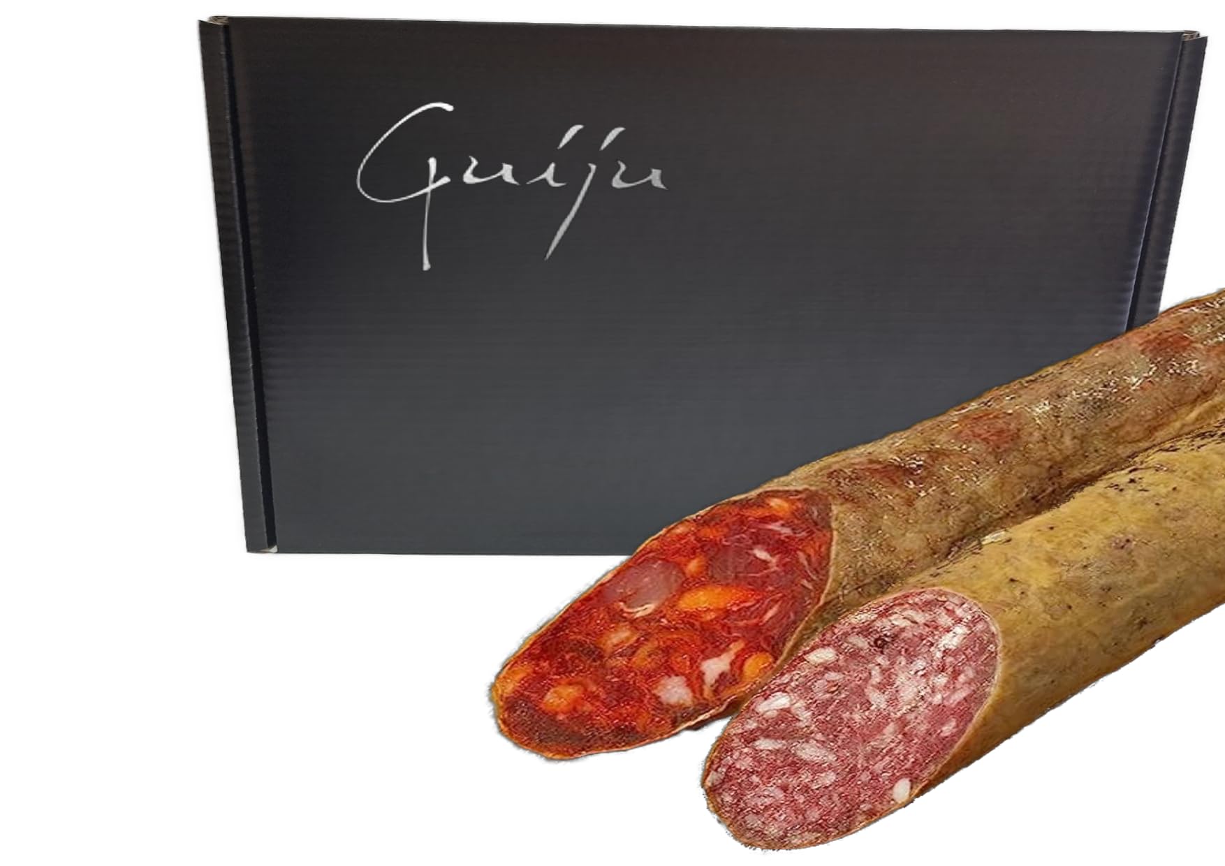 lote de chorizo y salchichón ibéricos de bellota- piezas de 500 gr- Fabrica- salamanca-Marca Guiju.